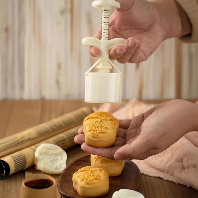 Chinese Pastries Cookie Stamp Hand Pressed Mooncakes Mold Bean Pastes Cake Molds Dessert Moulds for Cooking Lover