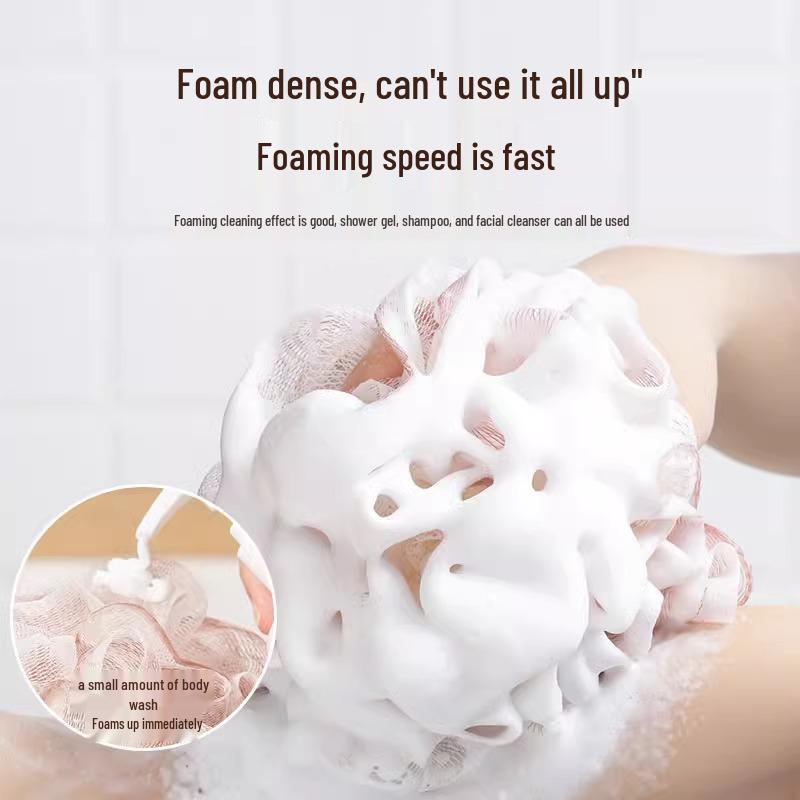 Super Soft Colorful XL Bath Flower Ball - Durable, Individually Packaged, Non-Fall Foam for Bath Use