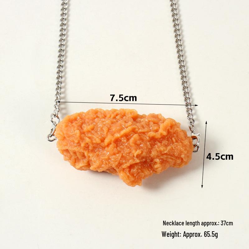 Trendy KFC Fried Chicken & Nugget Necklace – Creative Food-Inspired Accessory