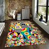 Colorful Geometric Abstract Carpet Non-slip Rug Suitable for Living Room and Bedroom Sofas