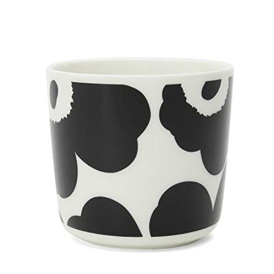 Marimekko Latte Unikko Coffee Black and 70637 190 Mugs, Pair, Cups, White, [Used]