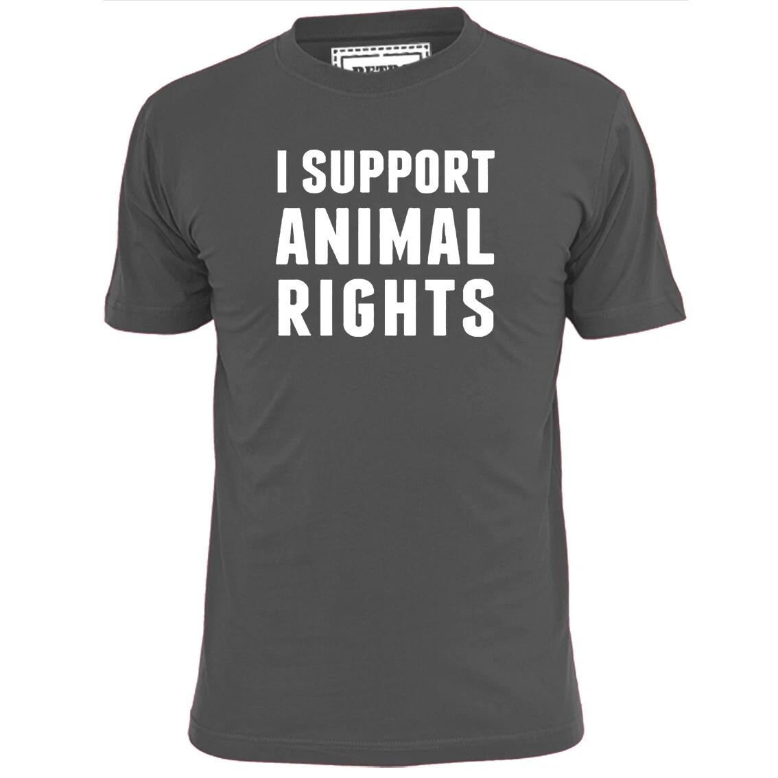 Mens I support Animal Rights T shirt Vegan Vegetarian Anti Vivisection M