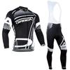 Mens Cycling Long Sleeve Jersey Bib Pants Set Lightweight Fleece Lined Winter Riding Outfit