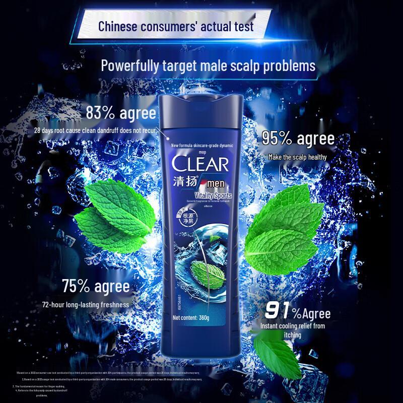CLEAR Men's Active Sport Mint Anti-Dandruff Shampoo