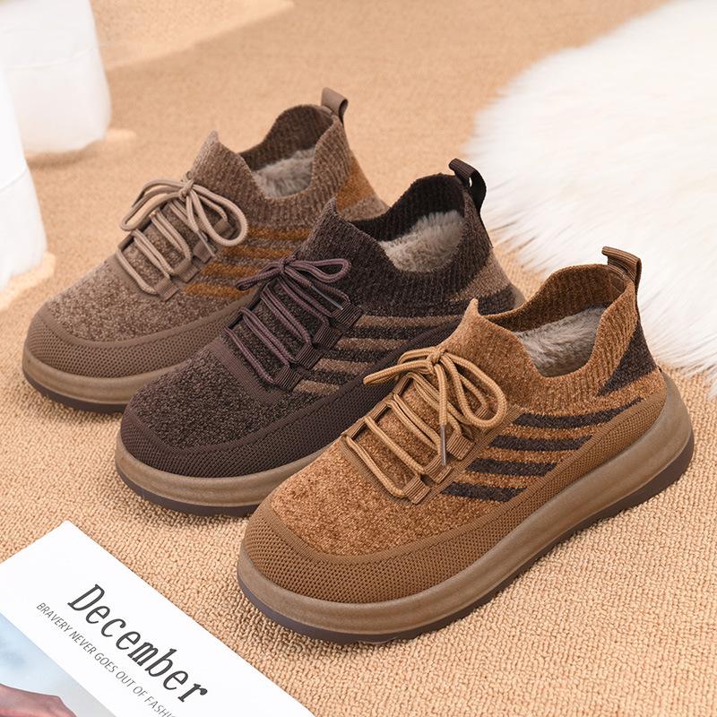 Cotton Shoes Female Winter Padded Thickened Warm Non-slip Soft Bottom Cotton Boots Middle-aged and Older Mothers Shoes Outdoor Anti-cold Snow Shoes