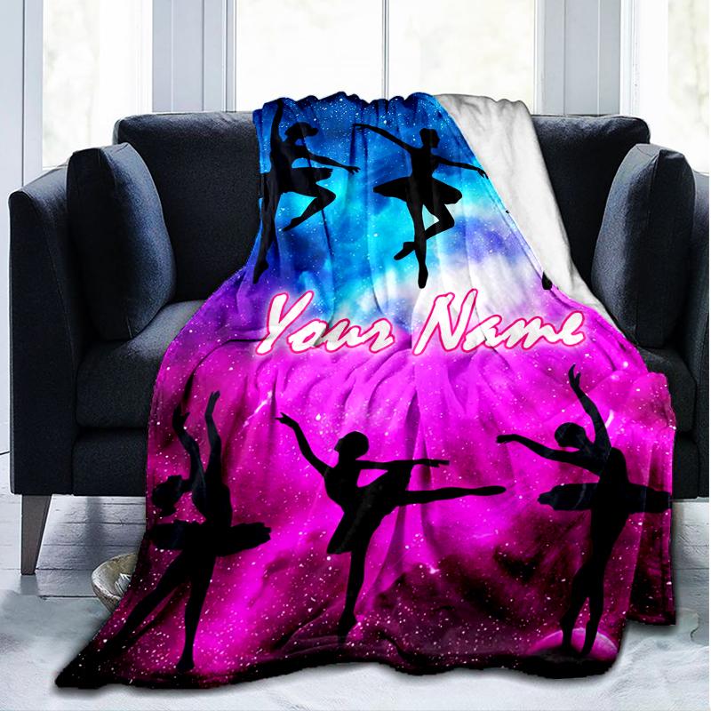 1PC Custom Name Stars Space Outdooor Flannel Blankets Patterns Throw Blanket All-Season Soft Gift for Couch, Bed, Camping Gifts