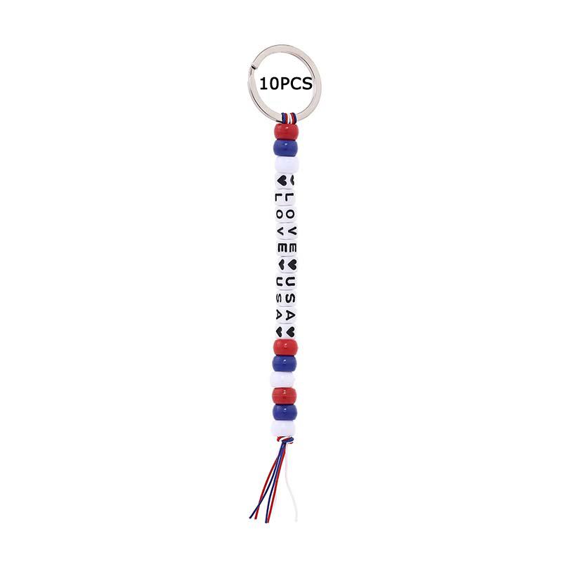 WTEMPO Creative Keychain Kit LOVE USA & AMERICAN Letter Beads Keychains Handbags Packbacks Hanging Keychian Pendents Festival Holiday Keychain Gifts
