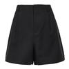 Pleated High-Waist Casual Shorts