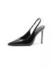 Women's Black One-Strap Stilettos: French-Style, Closed Toe, Spring Collection