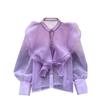 Fairy Style Ruffles Mesh Fancy Long Sleeves Shirt