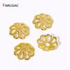 DIY Beading Jewelry Making Supplies 14K/18K Gold Plated Brass Hollow Flower Bead Caps For Bracelet Necklace Making Accessories