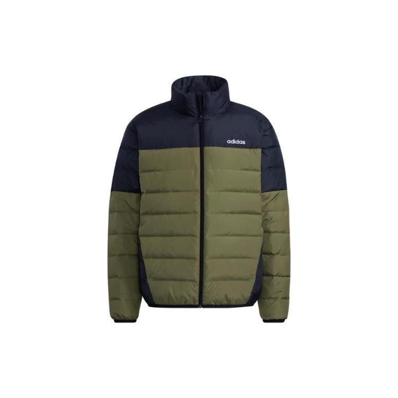 Men s adidas neo Alphabet Large Logo Sports Stay Warm Dark Olive Green Down Jacket H45233 L