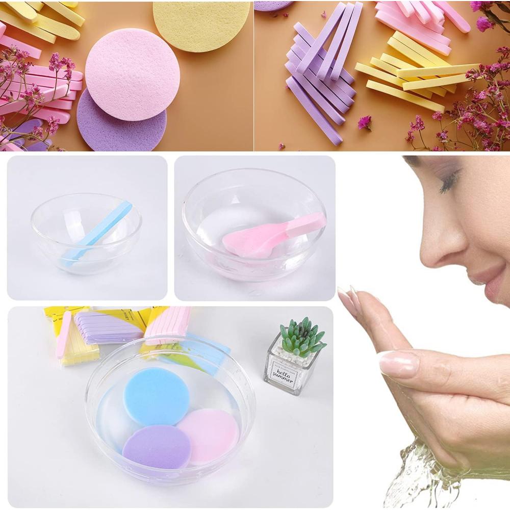 Compressed facial sponge, suitable for facial cleansing, portable makeup remover sponge pad, exfoliating face wash sponge, dispo