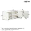 Glänzendes weißes Wohnzimmer-Buffet 160 x 35 x 60 cm 3 Türen 6 Fächer verstellbare Regale großer Stauraum moderne schicke Kommode Deko!