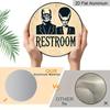 2D Flat, 1pc Frankenstein's Monster RESTROOM Metal Wall Sign - 7.87inch Round Bathroom Decor with Pre-Drilled Holes, Vintage Humorous Design for