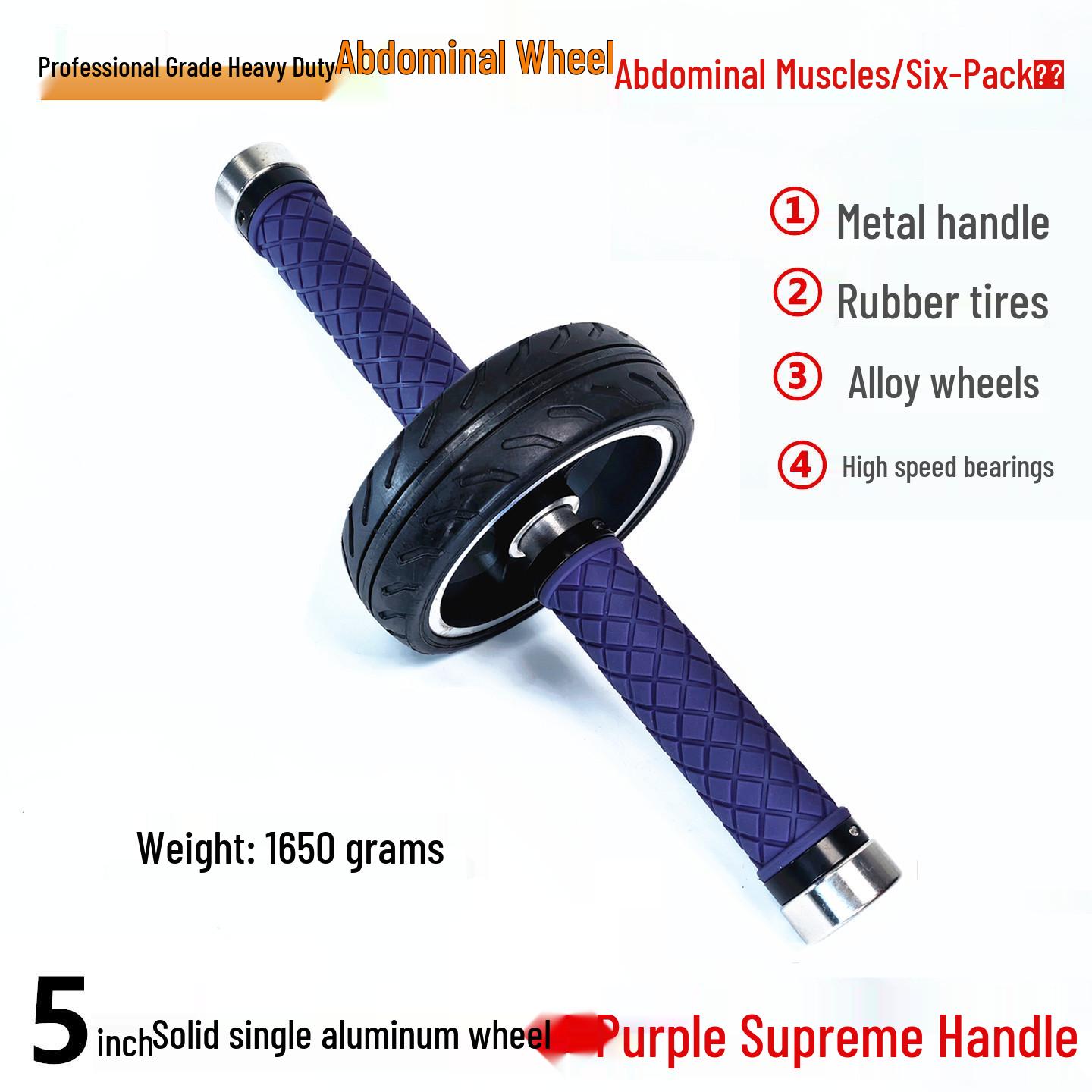 

Silent Abdominal Wheel Ab Roller for Men & Women - Beginner Fitness Equipment for Crunches & Abs 5-inch Solid Wheel + Orange Handle