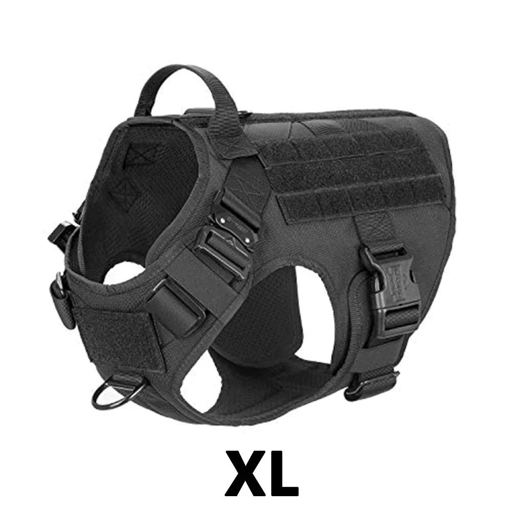 Tactical Dog Harness Leash Collar for Medium Large Dogs Military Pet Vest Adjustable Service Dog Harnesses For Training Walking
