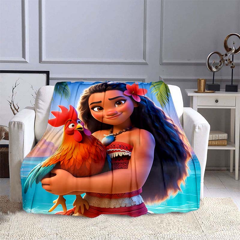 

Disney Moana Pattern Blanket Warm Soft Fluffy Kids and Adults Sofa Bed Throw Blanket Outdoor Travel Camping Blanket Luxury Gifts 75x90cm