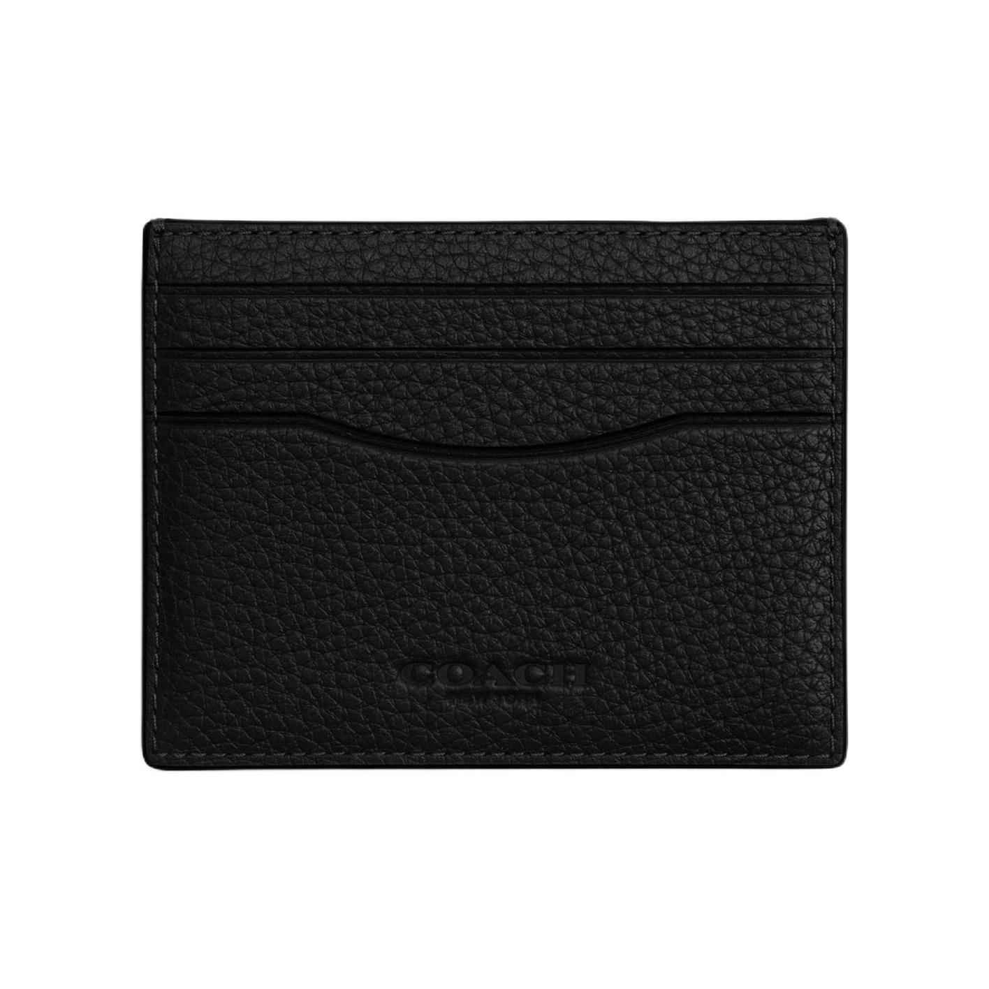 Coach Logo Embossed Leather Card Holder Men accessories Black CBJ10-BLK Black