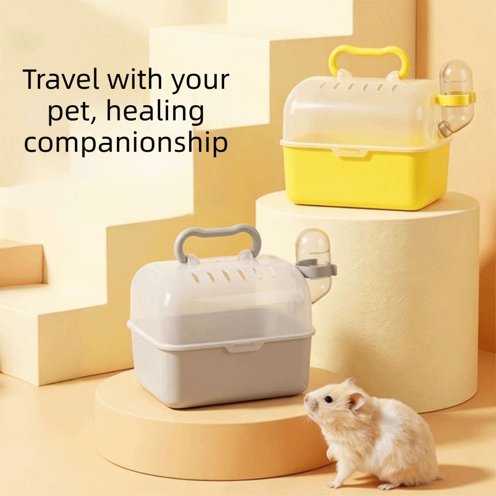 Escape-Proof Hamster Travel Carrier with Buckle Guinea Pig Handheld Case Small Pet Cage Vet Visits