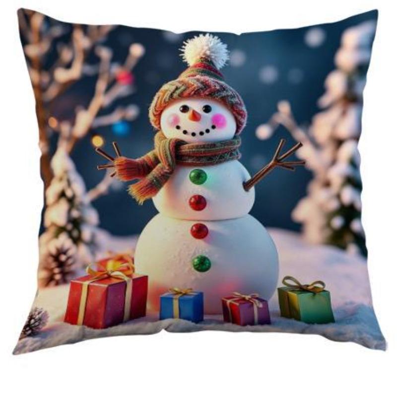 

Новая Рождественская Наволочка для Подушки с Принтом из Полиэстера, Праздничное Украшение, Чехол для Подушки на Диван в Гостиную, Подушка для Спальни 45*45cm