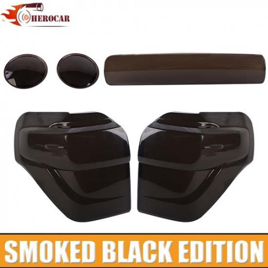 Smoked Black Rear Taillight Cover Fog Light 3rd Brake Lamp Trim for 4Runner 14+