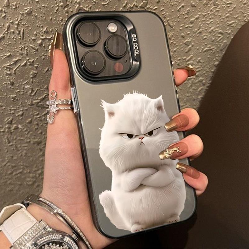 Cute White Cat Electroplate Silver IMD Phone Case For  Poco F6 X5 X6 M6 Pro 4G Mi 14 13 12 13T 14T Pro 11 Lite NE 5G Cover