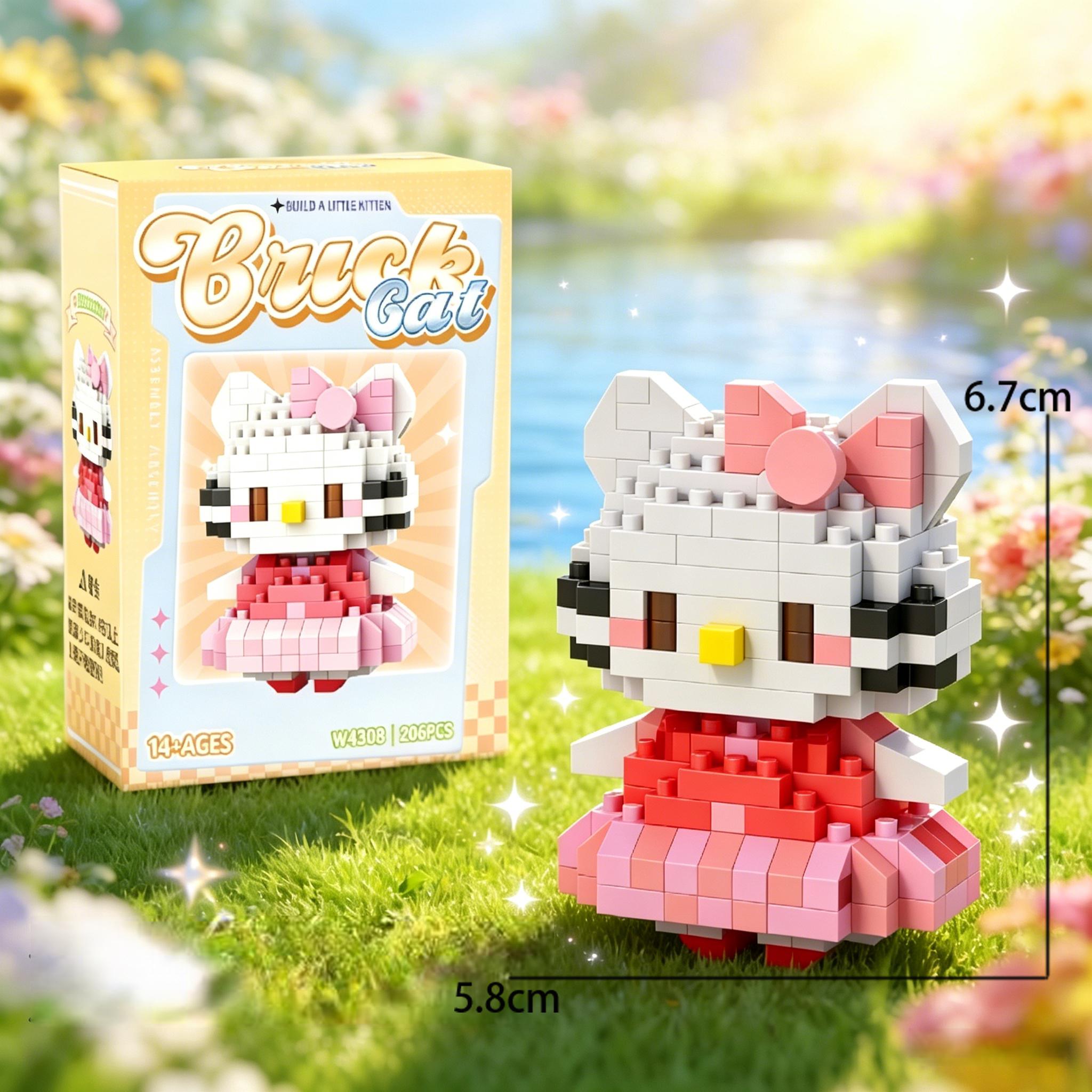 

Sanrio Hello Kitty lega Хеллоу Китти Игрушки Строительные Блоки Японский Мультяшный Персонаж Аниме Модель Строительные Блоки Игрушка для Подарков No Box