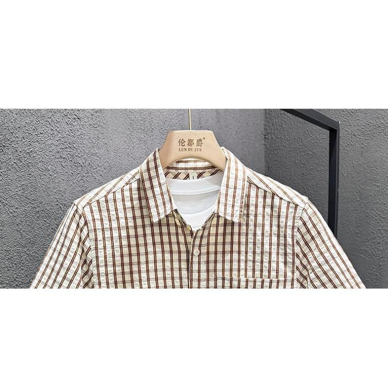 Heren Ruitjes Korte Mouw Nep Twee Delig Shirt Retro Casual Dagelijks Topje