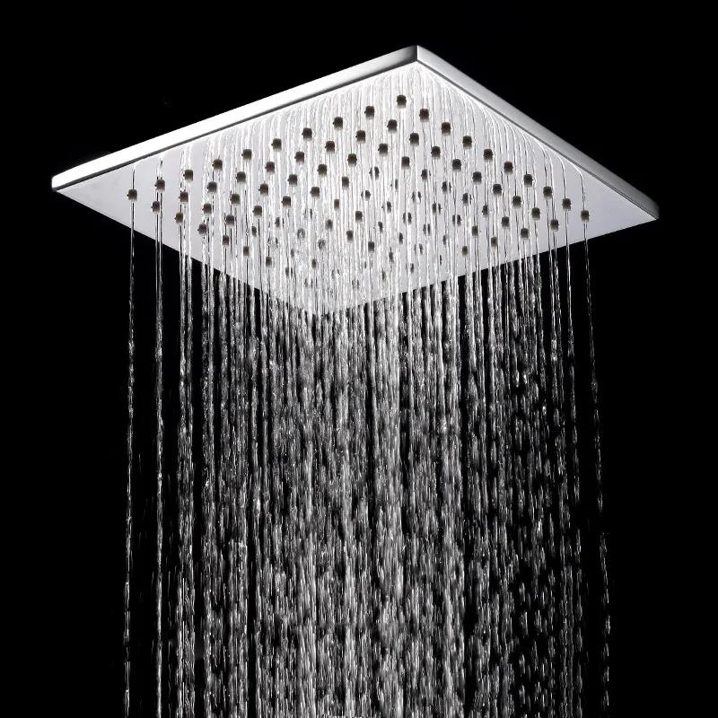 Bathroom Accessories Bath Square Rain Shower Head Quality Brass Shower, Brushed Gold, Rose, Black, Chrome, Brushed Grey