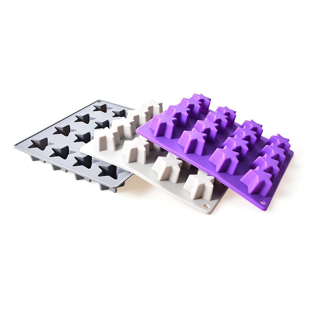 Silicone world 16 grid star ice grid Silicone Mold  Ice Cube Tray DIY Chocolate Fondant Mould Pastry Jelly Cookies Baking Tools