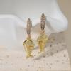 1 Pair Unique Fish Bones Dangle Earrings for Women Fashion Zirconia Earring Jewelry Wedding Party Accessories