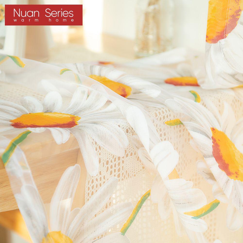 1PC Nuan Series Daisy Flower Sheer Curtain Window Bedroom Living Room Kitchen Fashion Modern Tulle Curtain Home Decor
