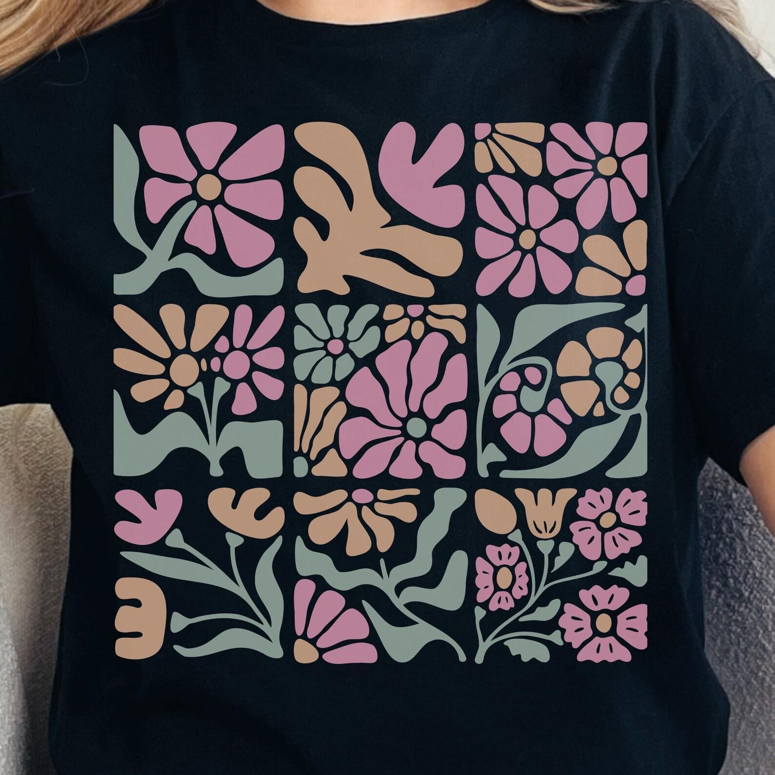 Organic Cotton Floral Print Tee: Eco-Friendly Spring Top 2XL