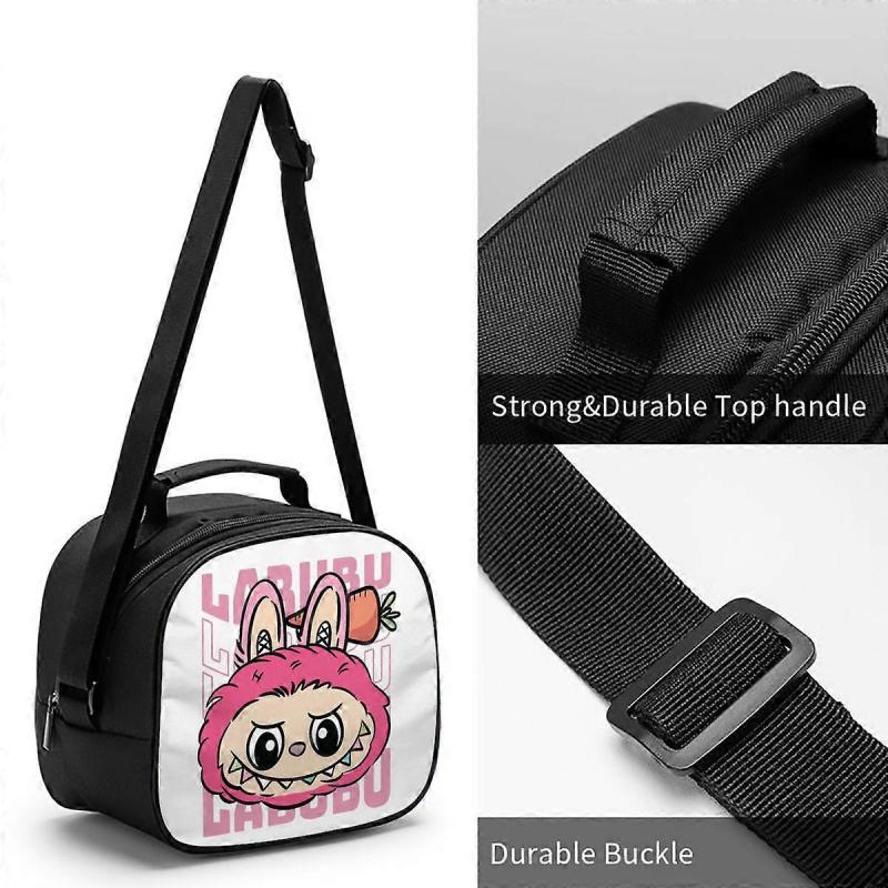 Insulated Lunch Bag  Portable Cooler Tote with Zipper, Cartoon Design