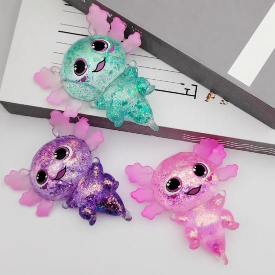 Przezroczysty Brokatowy Salamandra Gniotek Antystresowy Kreskówkowy Salamandrowaty Ściskowy Sensoryczny