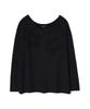 PEACE MAKER Flower Off-Shoulder Waffle Ls (Black)