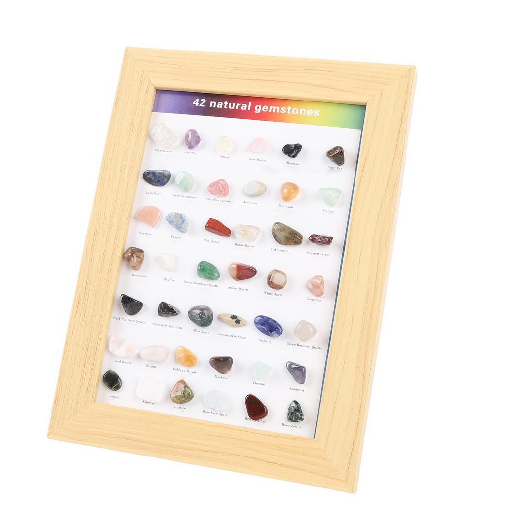 Rocks Collection Set 42 Types Multlfunctional Geography Gemstones and Crystals Set for Education