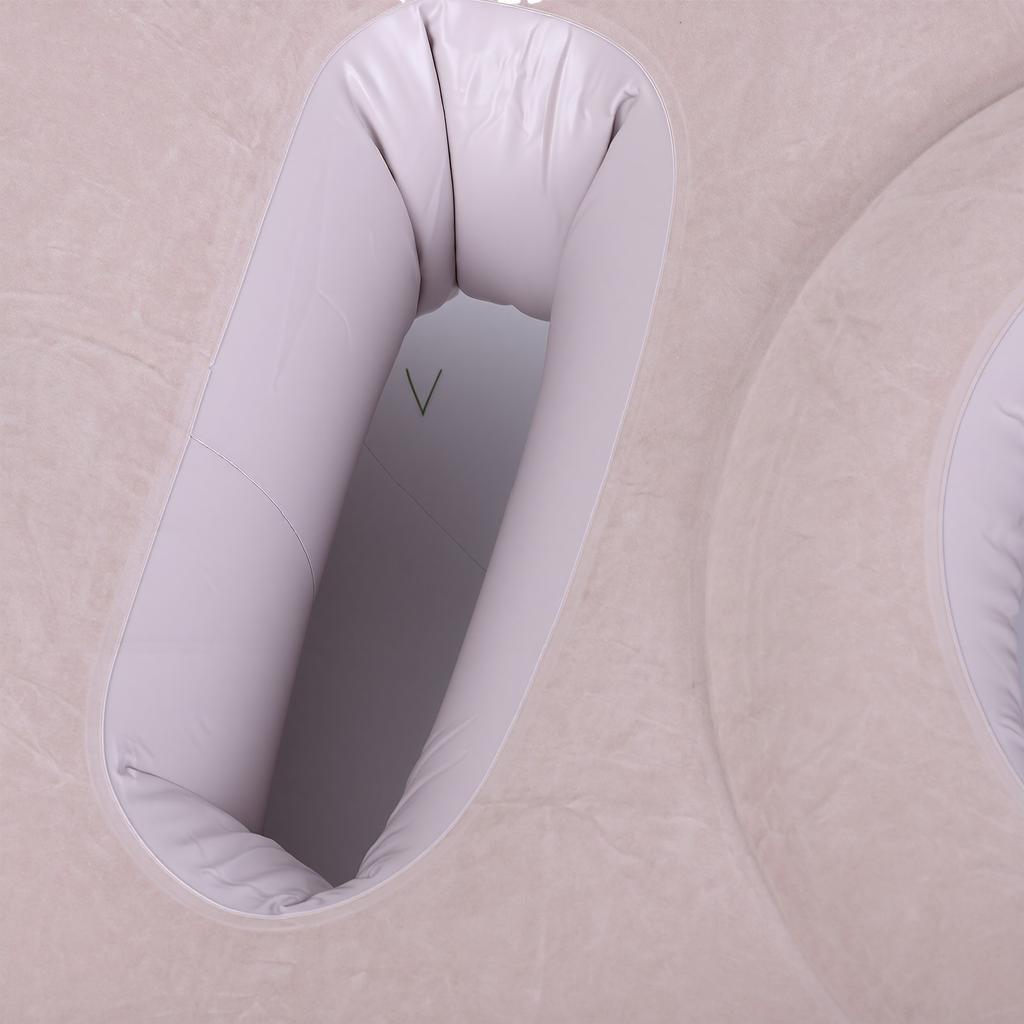 Inflatable Pillow with Belly Head Hole Flocked PVC Blow Up Belly Mattress for Prone Sleeping