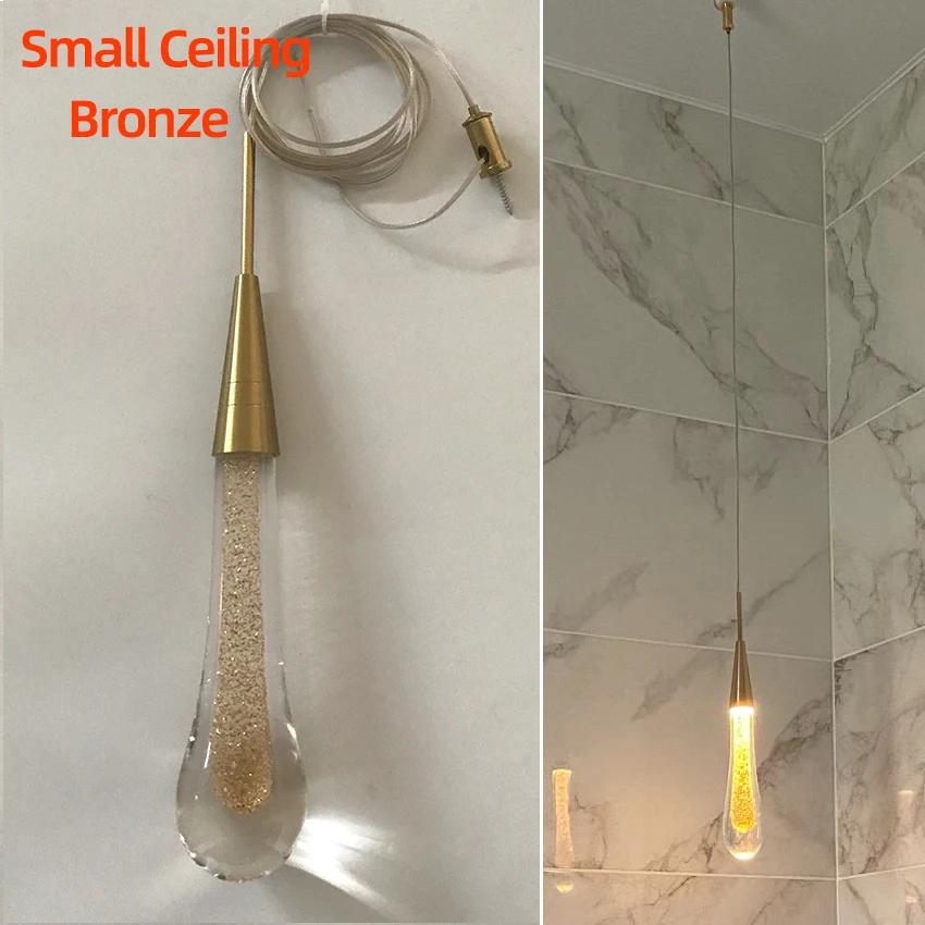 

Постмодернистский хрустальный стеклянный светодиодный подвесной светильник Hanglamp Tear Drop Light Ресторан Бар Крытый подвесной светильник Лестничная люстра Warm White