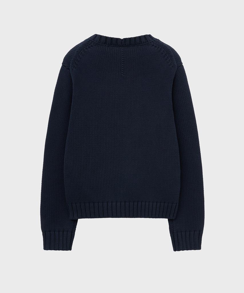 NOIRER Low Gauge Heavy Crop Knit (Navy)