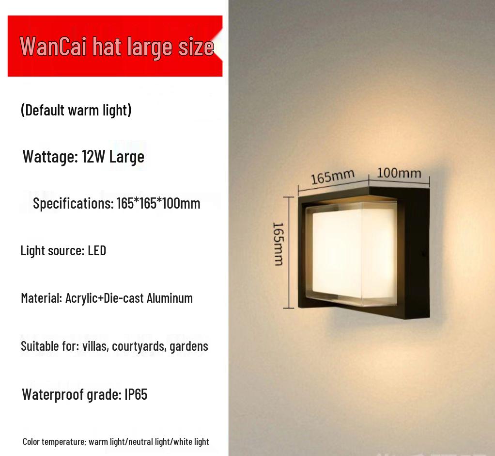 Wasserdichte LED-Wandleuchte für Villa, Garten, Hotel, Balkon, Flur und Zaun - Innen-/Außenbereich