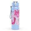 1PC Pink Glitter Love Heart Letter Print 750ml Color Plastic Sports Water Bottle Leakproof Flip Straw Lid Suitable for Sports Office Home Use