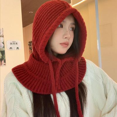 Ohrenschutz Strickmütze Damen Herbst und Winter Winddicht Plüschgarn Lei Feng Mütze