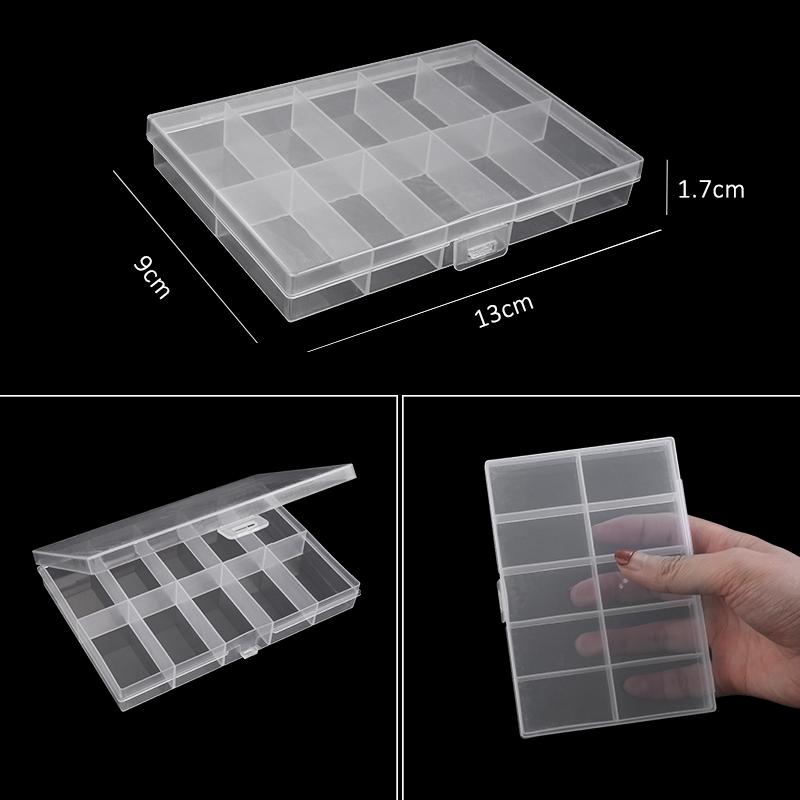Transparent Plastic Storage Jewelry Box Compartment Adjustable Container For Beads Earring Box For Jewelry Rectangle Box Case