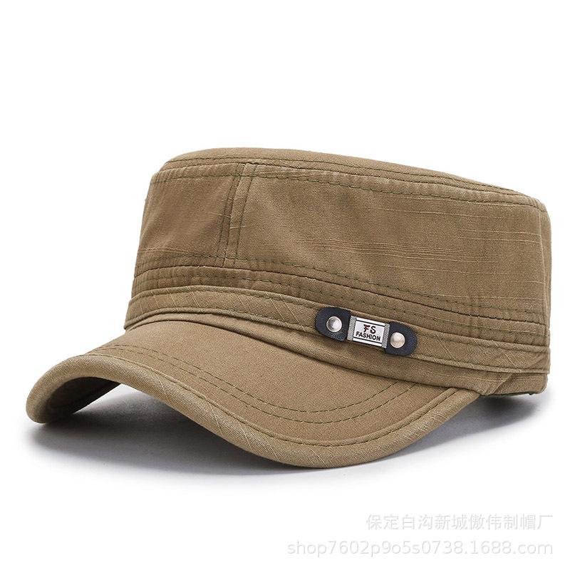 Autumn New Men's Washed Old Flat Top Hat Fashionable Versatile Bare Cap Cotton Cross-border European and American Hat