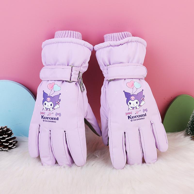 Children's Winter Ski Gloves: Thick, Cold-Proof, Waterproof, Windproof, Non-Slip, Warm Cotton for Ages 3-17.