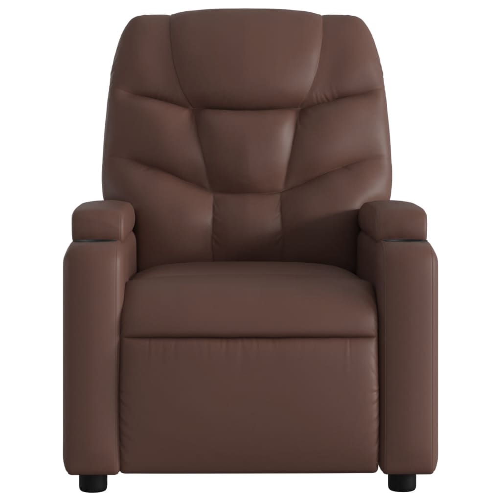 Relaxation Armchair In Brown Synthetic Leather