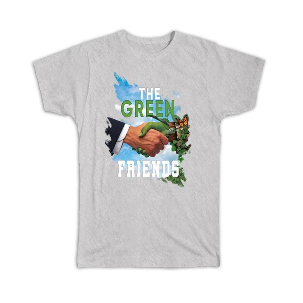 Gift T-Shirt : Ecolife Human Nature Hand Shaking Eco Friendly Green Energy 4XL