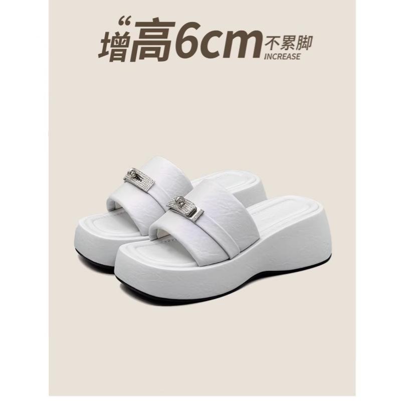 Summer versatile shorty slippers heighten ice blue platform women's shoes sandals women wear without tiring feet